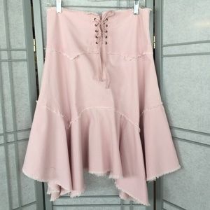 Vintage Pink Denim Corset Skirt